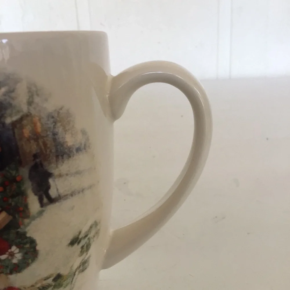 POTTERY BARN SET OF TWO NOSTALGIC SANTA MUGS